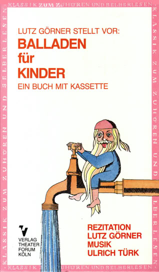Buchcover mit Illustration eines kleinen Mannes mit Bart, der auf einem Wasserhahn sitzt, aus dem Wasser flie&szlig;t. Text oben und unten auf dem Cover.